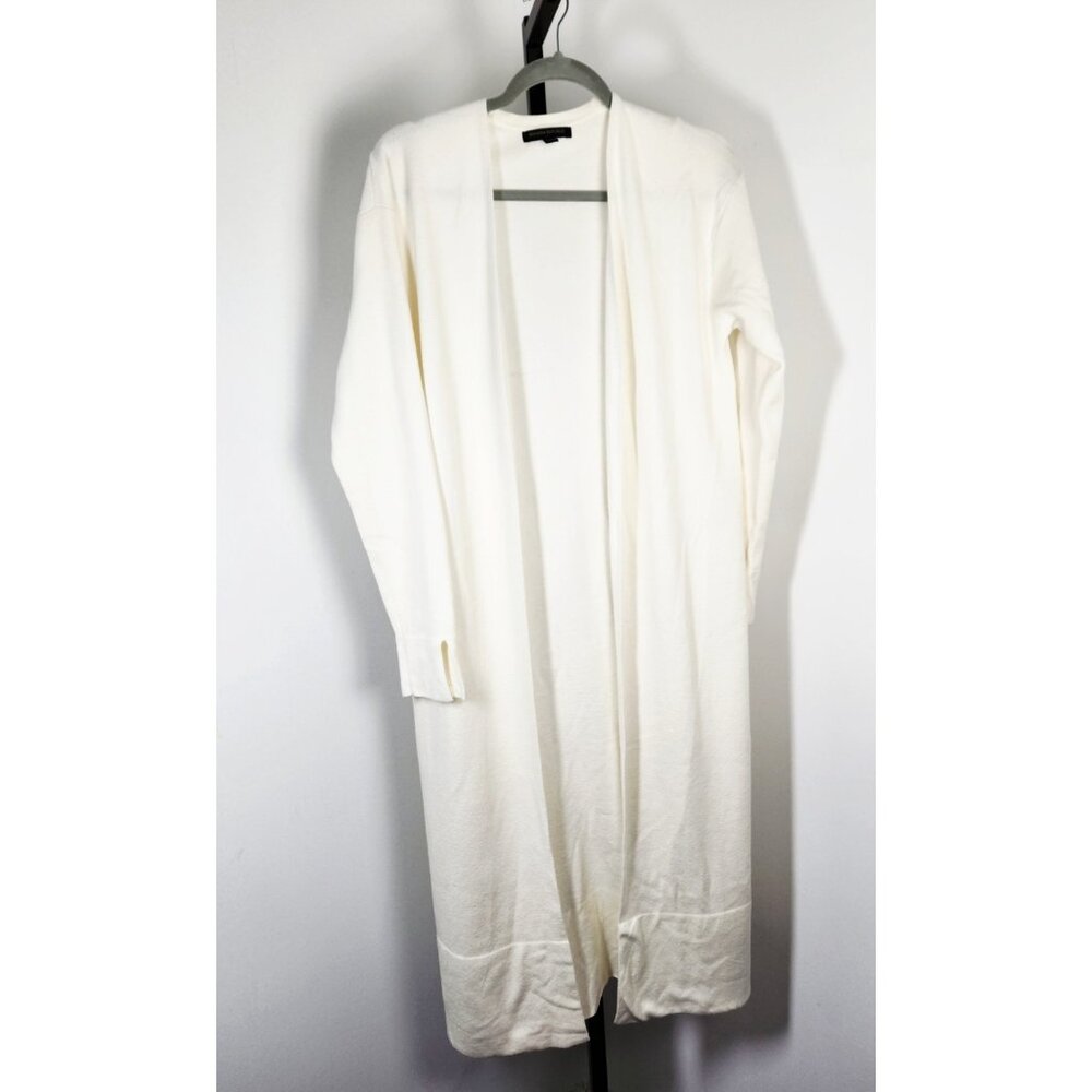 Banana Republic Sweater Womens Cream Long Duster Cardigan Open Front-SZ M